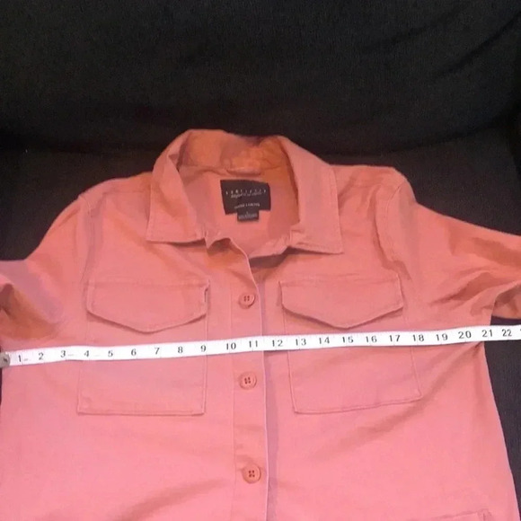 Sanctuary Cotton Utility Jacket w/button Front Oversized pockets Size Large - Picture 6 of 9